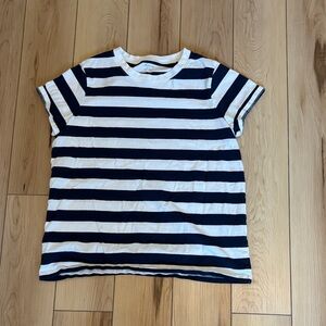 Madewell Navy and White Striped Tee